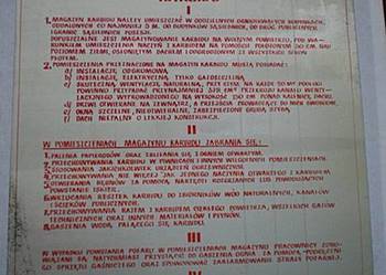 Tablica - Instrukcja przeciwpożarowa dla magazynu.. z PRL