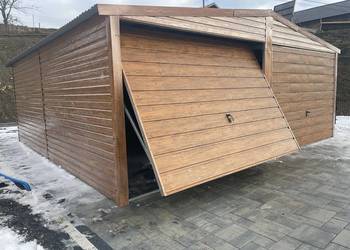 Garaż blaszany 6x6 - złoty dąb
