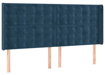Zagłówek do łóżka z LED ciemnoniebieski 183x16x118/128 cm WM-3124546
