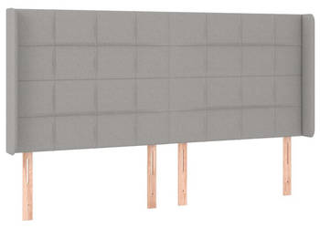 Zagłówek do łóżka z LED jasnoszary 183x16x118/128 cm tkanina WM-3124062