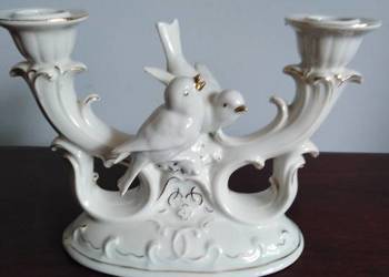 Grafenthal świecznik dwuramienny porcelanowy