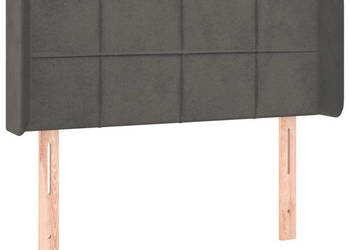 Zagłówek do łóżka z LED ciemnoszary 103x16x78/88 cm aksamit WM-3123279