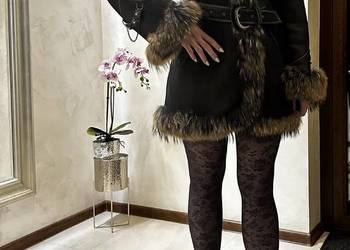 Kożuch naturalny skóra jenot L firmowy