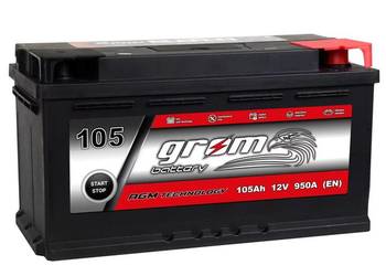 Akumulator 105Ah 950A GROM AGM START&STOP Prawy Plus