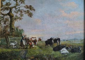 Stary obraz olejny Pastwisko