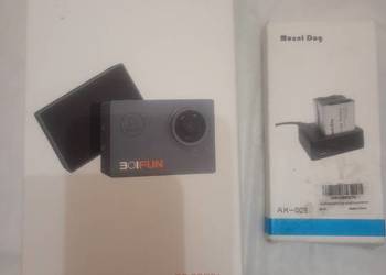 Action Camera Boifun z dodatkowymi bateriami ładowarką