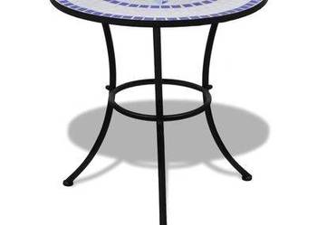 vidaXL Stolik bistro, niebiesko-biały, 60 cm, mozaikowy(sku41530)