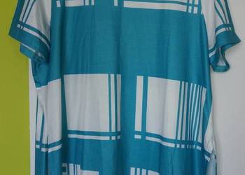 XL(48) Turkusowo-biała tunika jak nowa