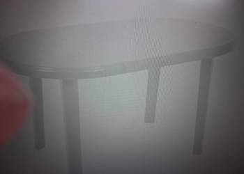 Stół ogrodowy plastikowy owalny biały 135x80 cm