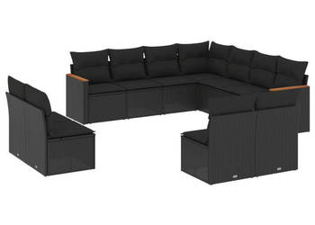 11-cz. zestaw wypoczynkowy do ogrodu poduszki czarny rattan PE WM-3226083
