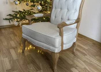 Fotel dębowy w ludwikowskim stylu