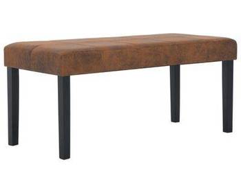 vidaXL Ławka, 106 cm, brązowa, sztuczny zamsz（281351）