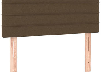 Zagłówek do łóżka z LED ciemnobrązowy 90x5x78/88 cm tkanina WM-3121737