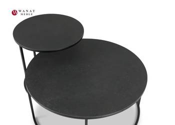 Stoliki kaskadowe ławy okrągłe Spiek Kwarcowy śr.50cm 80cm