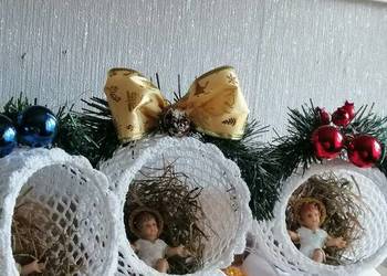 Stroik świąteczny szydelkowy. Ozdoby świąteczne. Dekoracje Bożo Narodzeniow