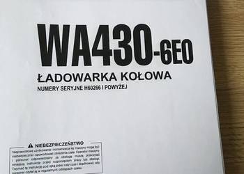 dtr instrukcja obsługi ładowarka komatsu wa430-6e0 i inne