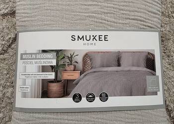 Dwustronna pościel muślinowa 220x200 + 2x 70x80, 100% bawełna Smukee