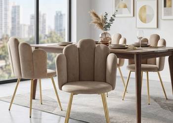 Beżowe Krzesło Tapicerowane Lydia, Wysyłka 24H