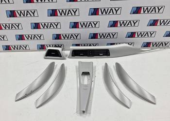 BMW F30 F31 LCI LISTWY OZDOBNE DEKORY KONSOLI SREBNE NAVI KOMPLET