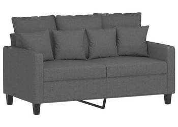 Sofa 2-osobowa ciemnoszara 120 cm tapicerowana tkaniną WM-359260