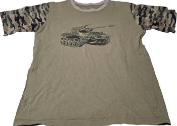 Koszulka chłopięca, T-shirt, zieleń, moro, czołg, 134 (Odzież, krótki rękaw