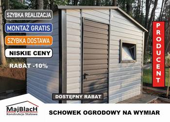 A211-Ładny Biały Garaż Blaszany Na narzędzia - Garaże Blaszane – Maj-Blach