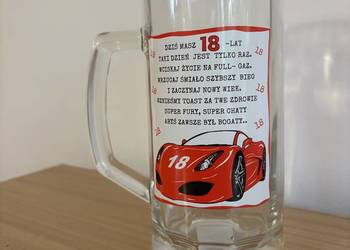 Kufel szklany 0,5l dowcipny 18 urodziny