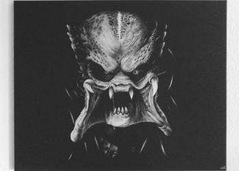 Predator Obraz ręcznie grawerowany w blasze... Rękodzieło
