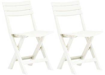 vidaXL Składane krzesła ogrodowe, 2 szt., plastikowe, białe(SKU:48786)