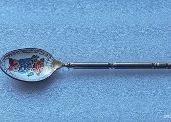 Łyżeczka posrebrzana dekoracyjna Sowa Vintage Anglia