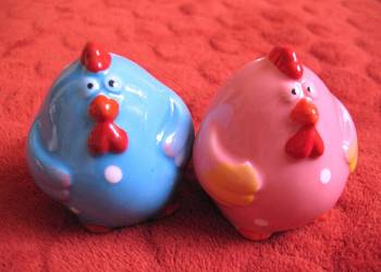 Sól i pieprz - Porcelana - Kurki - 5,5 x 5 cm Solniczka i pieprzniczka
