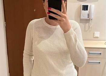 Kremowy bawełniany sweter L Kremowy bawełniany sweter L