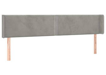 Zagłówek do łóżka z LED jasnoszary 183x16x78/88 cm aksamit WM-3123156