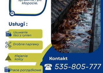 Czyszczenie RYNNY, Kominy, Naprawa dachów | Szybkie Terminy -Miechow i okol