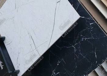 Marmo black,white mat 80x80 płytki łazienkowe marmur Cerrad