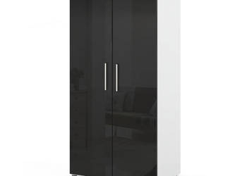 Szafa Do Salonu Sypialni Jola 70cm Garderoba Modułowa Biurowa Czarny Połysk