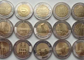 Monety 2017-2025 - zestaw : 5 złotych - Odkryj Polskę - 15 sztuk (K131)