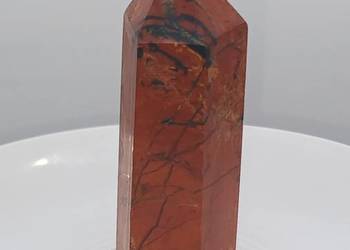 Piekny naturalny kryształ Jaspis wężowy obelisk stożek stojący 69mm #46