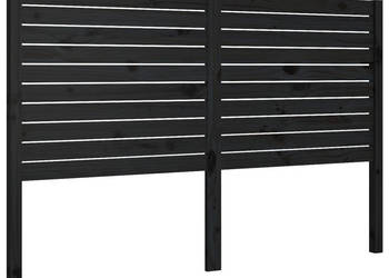 Wezgłowie łóżka czarne 141x4x100 cm lite drewno sosnowe WM-819019
