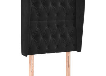 Zagłówek uszak czarny 83x23x118/128 cm aksamit WM-3118324