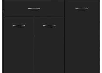 vidaXL Szafka, czarna, 88x30x70 cm, materiał drewnopochodny(SKU:800676)