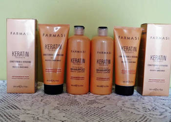 2 zestawy Keratin Therapy szampon + odżywka Farmasi.