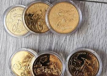 5 x Monety Motocylke Motory Junak WFM SHL Osa Gazela Kapsle