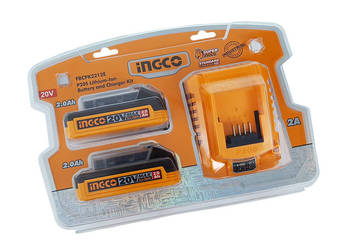 ZESTAW ZASILAJĄCY 2X AKUMULATOR LITOWO-JONOWY 20V 2Ah + ŁADOWARKA 2A