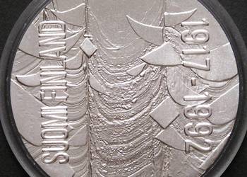 FINLANDIA 100 MAREK 1992 - SREBRO - STAN MENNICZY