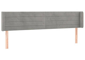 Zagłówek do łóżka z LED jasnoszary 163x16x78/88 cm aksamit WM-3123430