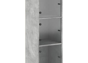 Szafka wisząca szklane drzwi szarość betonu 35x37x100 cm WM-836486