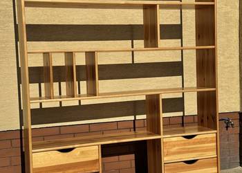 Regał drewniany kredens półki biblioteczka szafka na książki  komoda Regał drewniany kredens półki biblioteczka szafka na książki  komoda