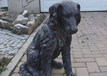 Rzeźba z brązu pies Golden Retriever naturalna wielkość