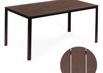 Stół ogrodowy 6-osobowy 156x78 cm polywood meble na taras brązowy